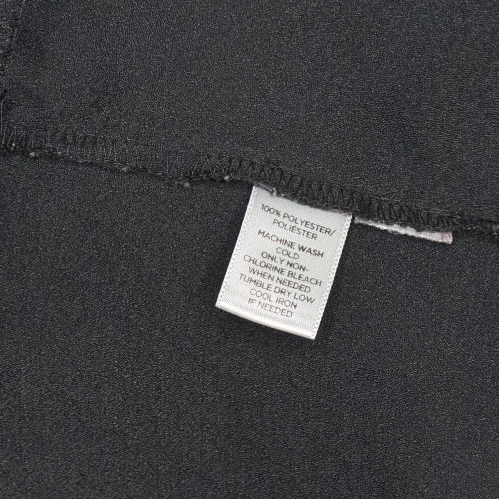 LOFT Black Boat Neck 3/4 Sleeve Satin-Look Blouse Top - Picture 6 of 7